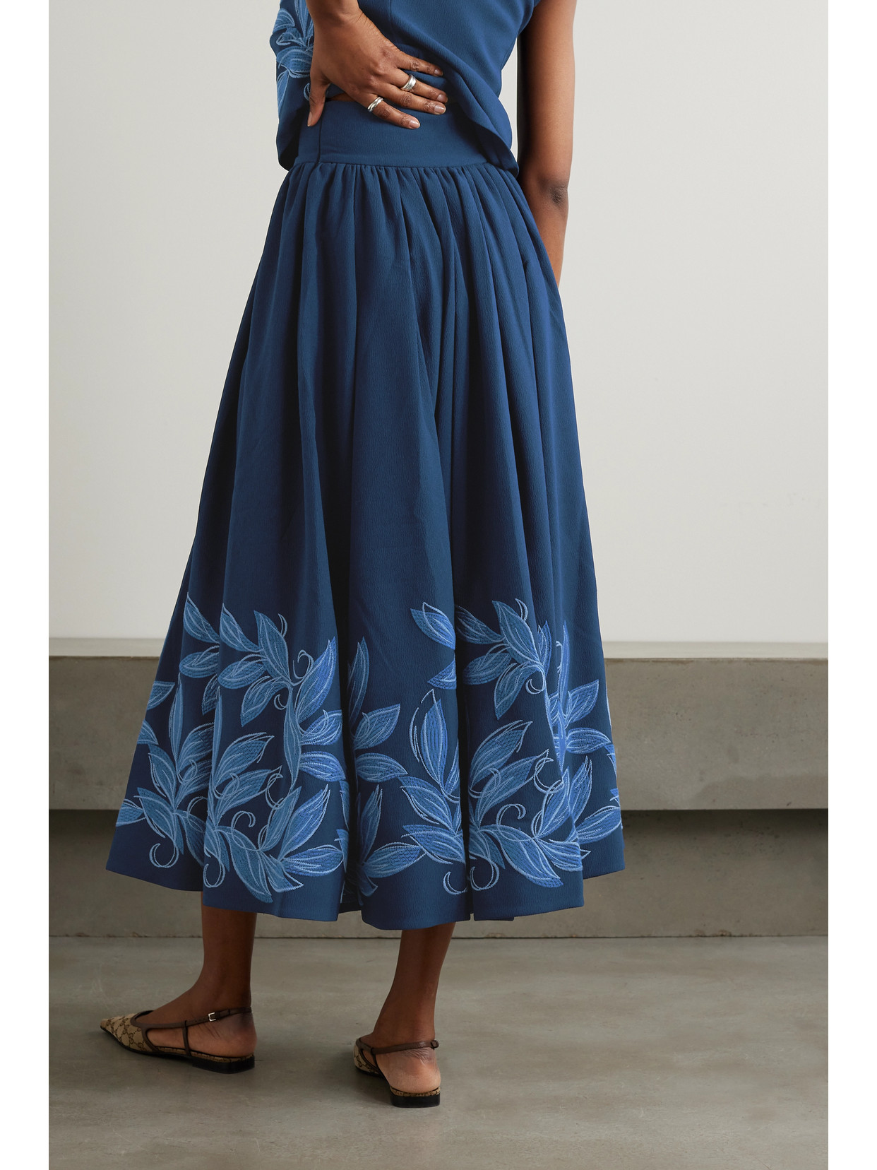 + Net Sustain Vanessa Embroidered Crepe Midi