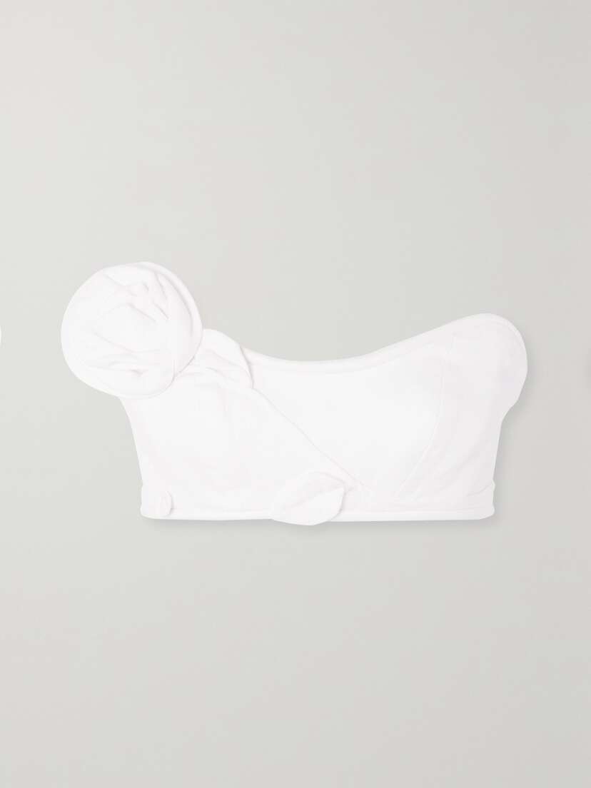 Zimmermann Matchmaker Cropped Appliquéd Linen Top