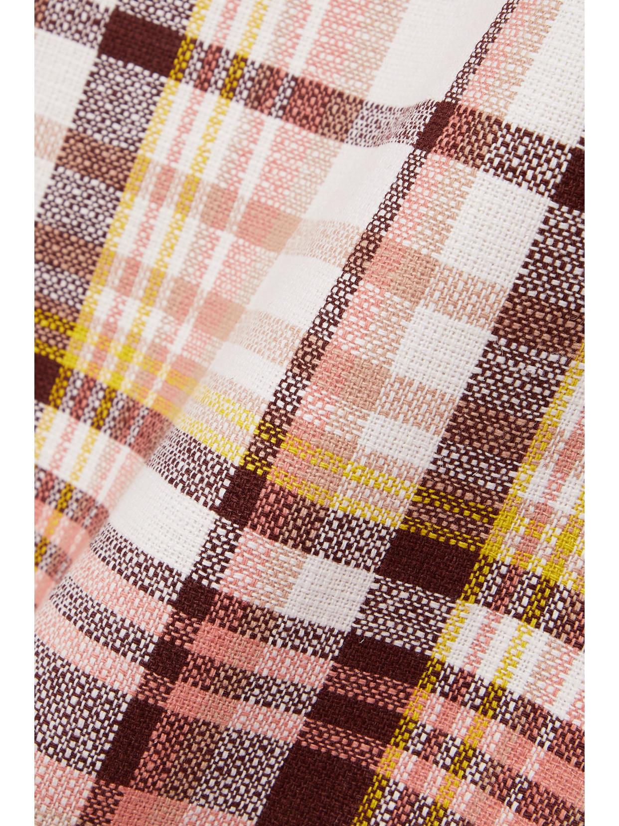 Shop Zimmermann Matchmaker Checked Linen And Cotton-blend Midi Skirt In Multi