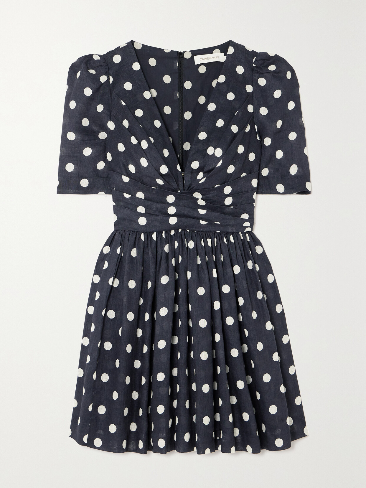 Zimmermann - + Net Sustain Pleated Polka-dot Linen Mini Dress - Black