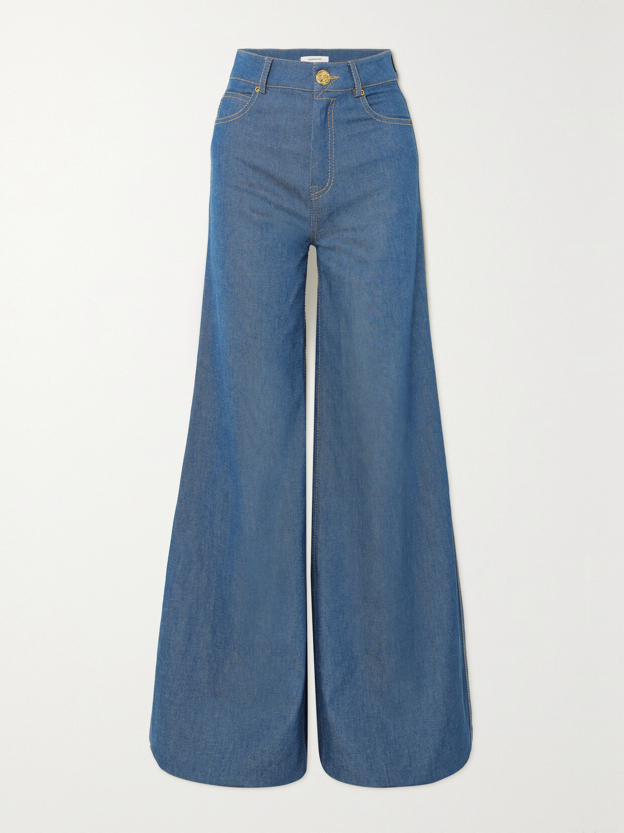 Zimmermann Matchmaker High-rise Wide-leg Jeans In Blue