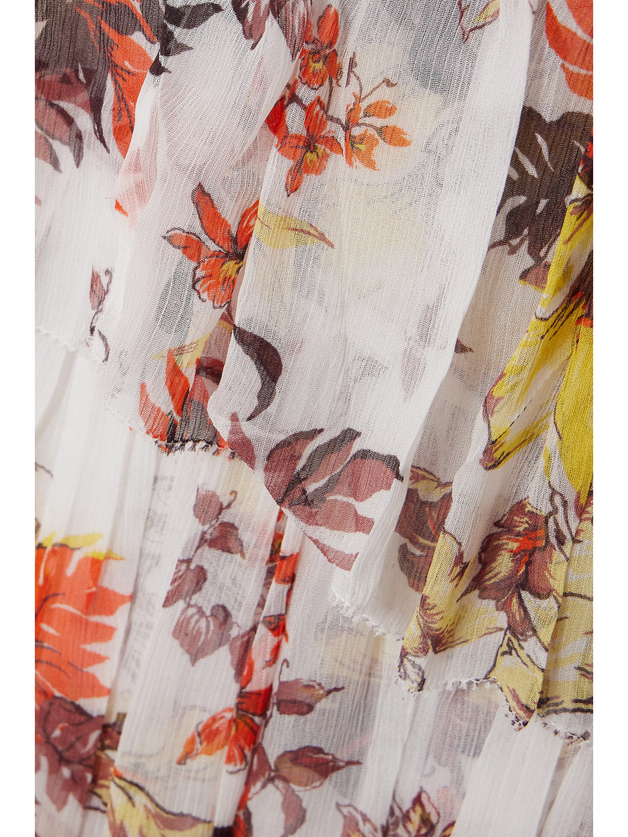 Zimmermann + NET SUSTAIN Matchmaker asymmetric floral-print chiffon midi dress thumbnail