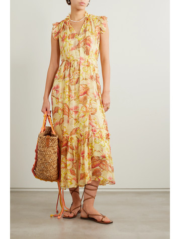 Zimmermann + NET SUSTAIN Matchmaker tiered floral-print crepon midi dress