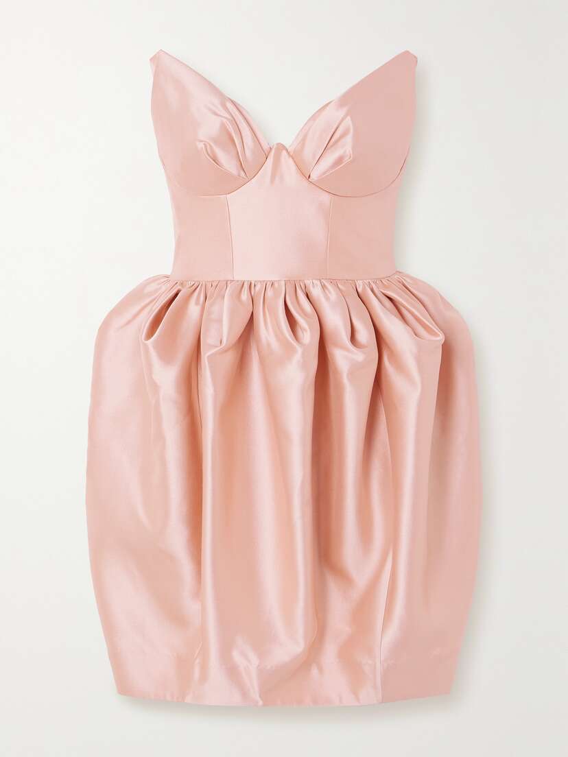 Zimmermann Matchmaker Gathered Silk And Wool-blend Mini Dress