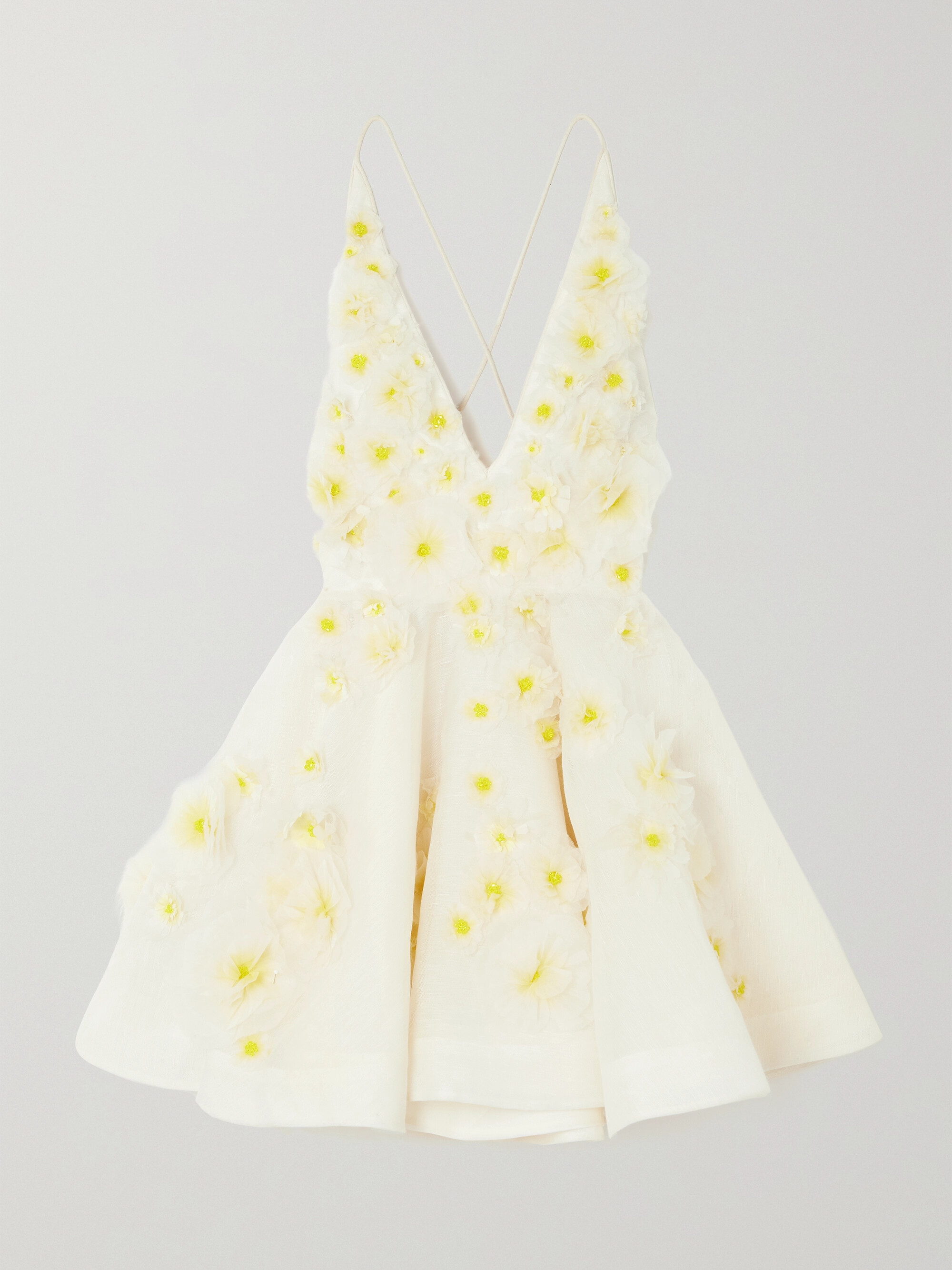 Zimmermann Daisy embellished linen and silk-blend mini dress thumbnail