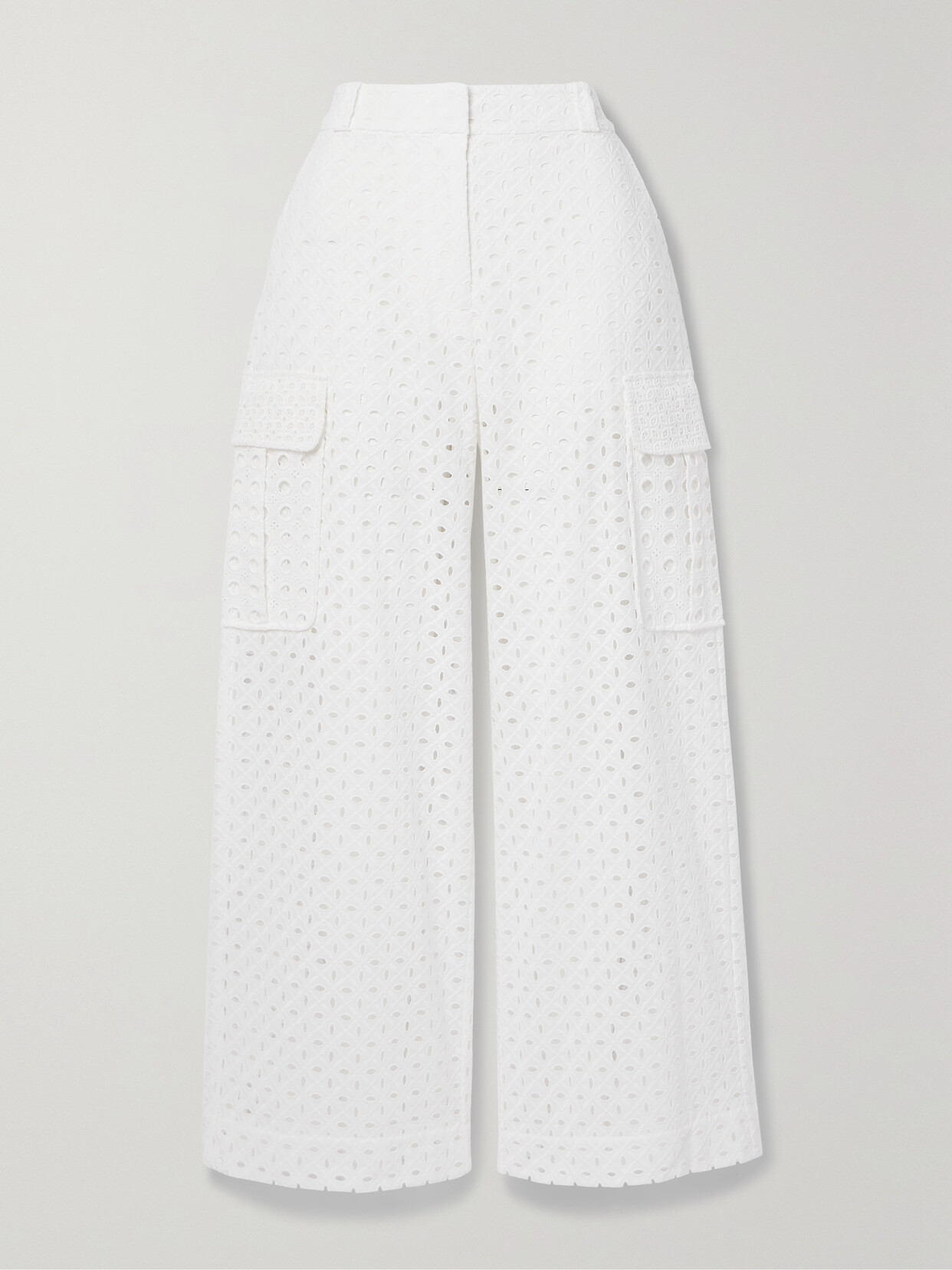 Zimmermann - Matchmaker Broderie Anglaise Cotton Wide-leg Pants - White