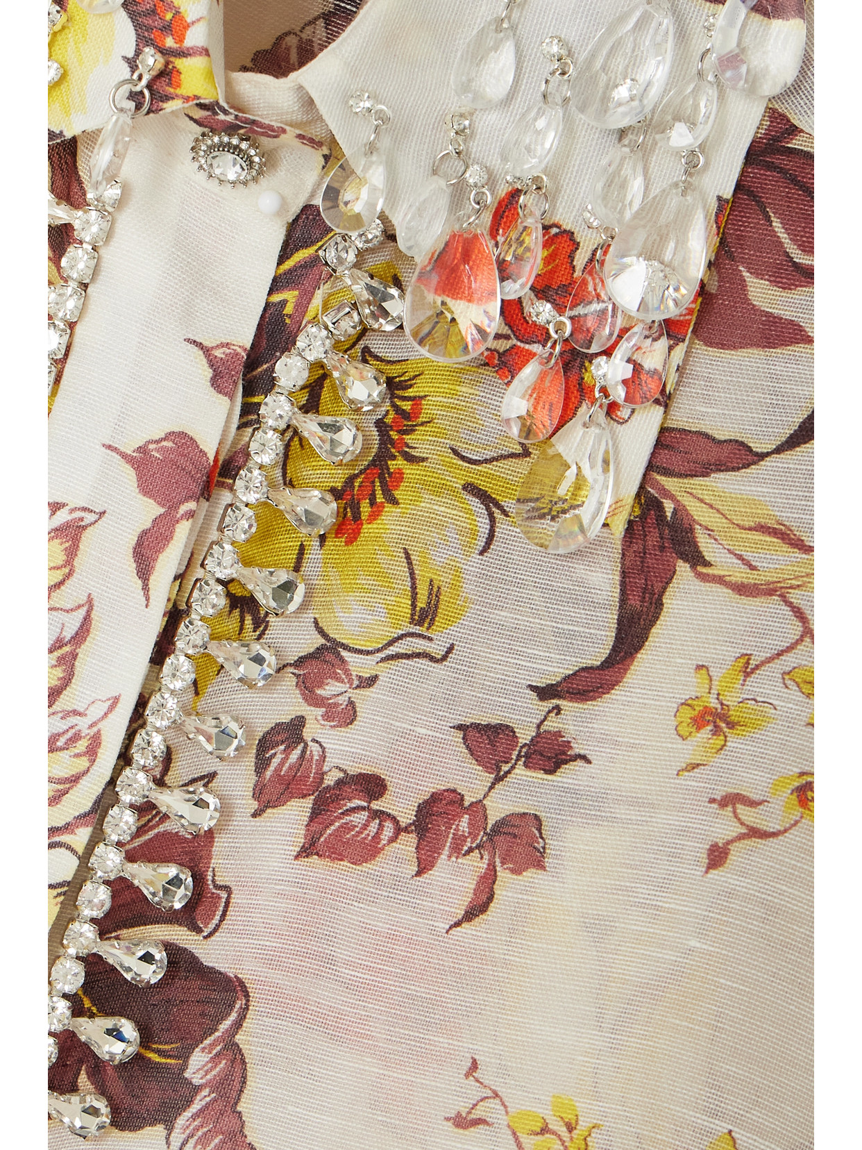 Zimmermann Matchmaker Tropical Long-sleeved Shirt In Ivory
