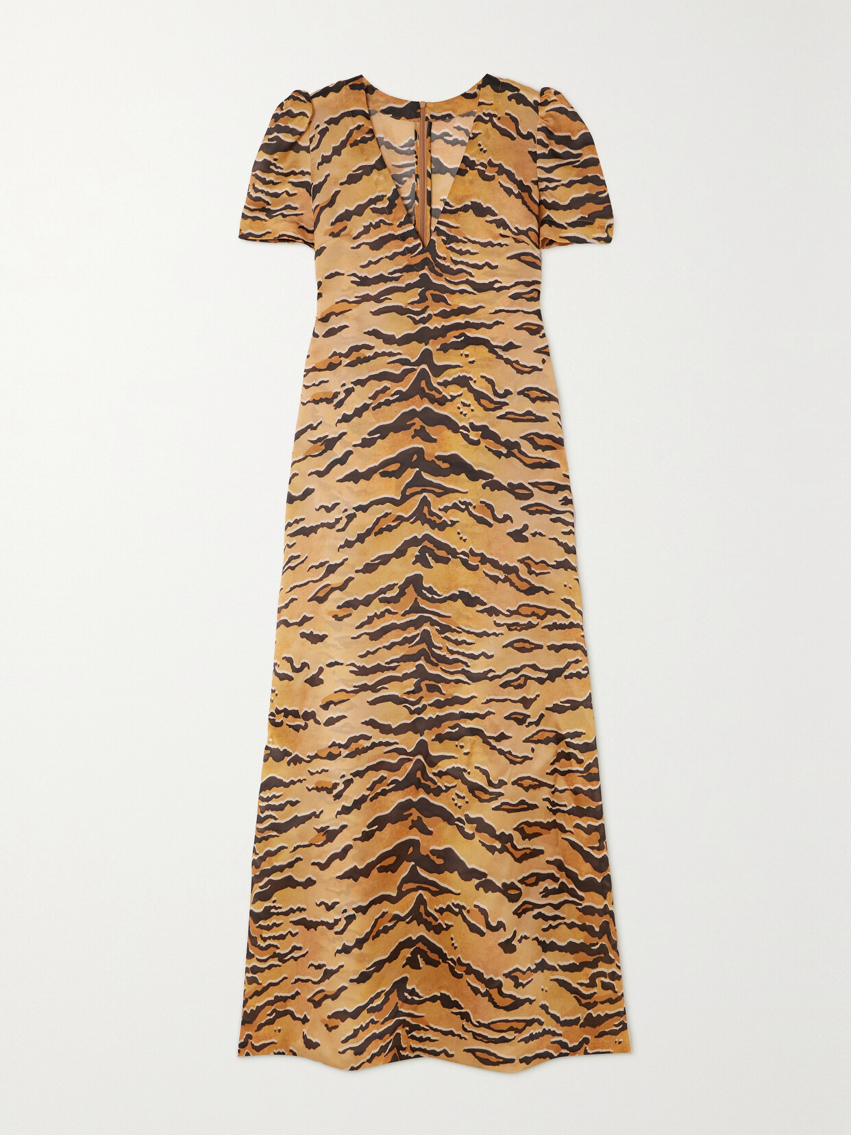 Shop Zimmermann Matchmaker Tiger-print Silk Maxi Dress In Brown