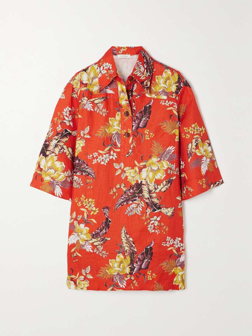 Zimmermann Matchmaker Floral-print Linen Mini Dress