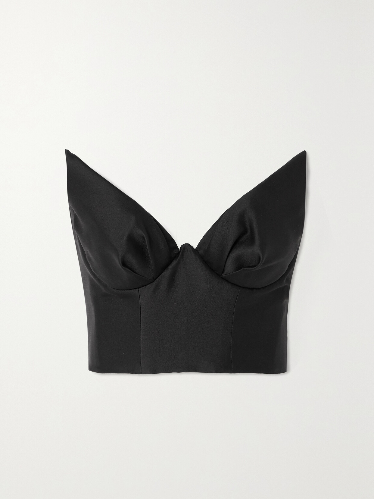 Zimmermann Matchmaker Cropped Wool And Silk-blend Bustier Top - Black