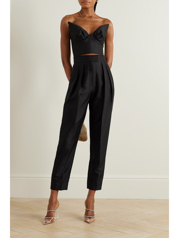 Zimmermann Matchmaker cropped wool and silk-blend bustier top