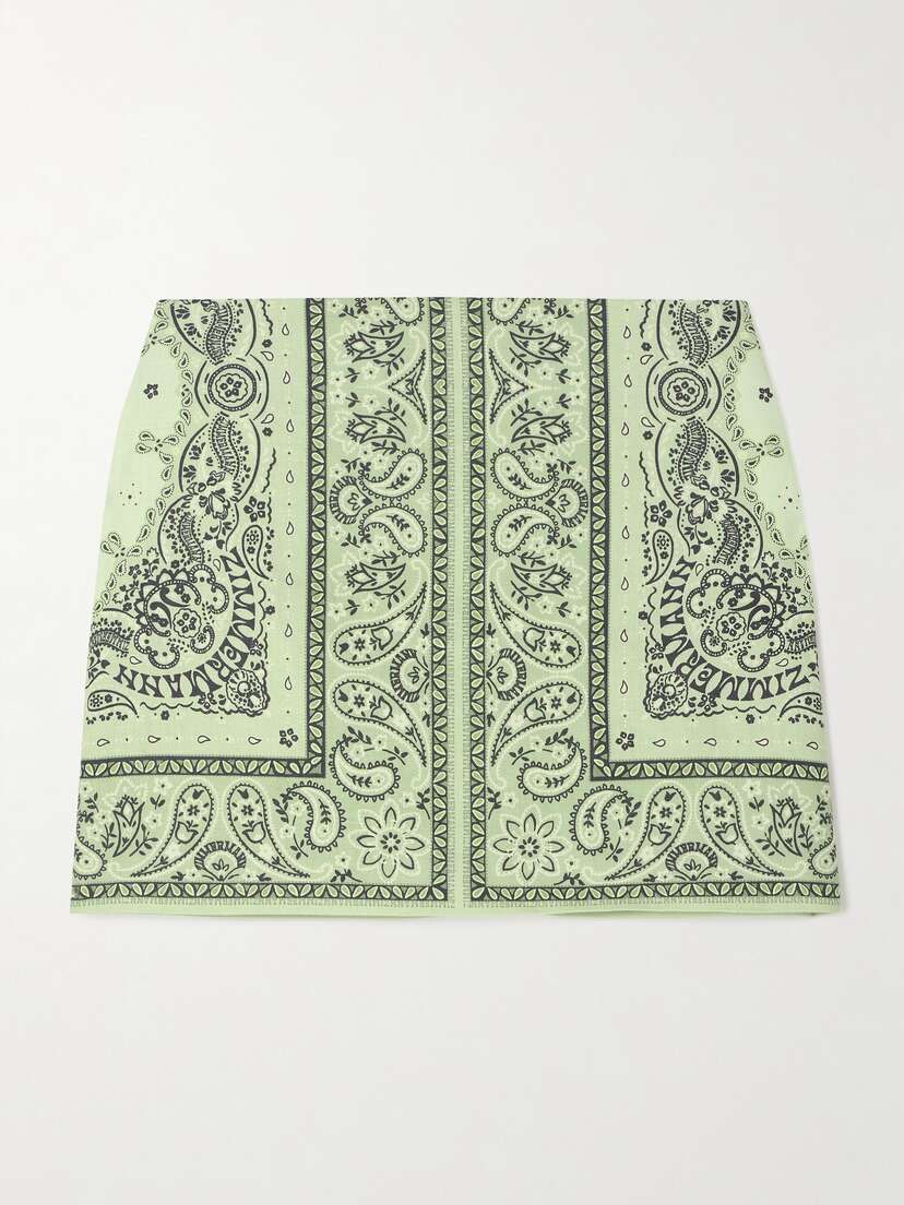 Zimmermann Matchmaker Printed Linen Mini Skirt