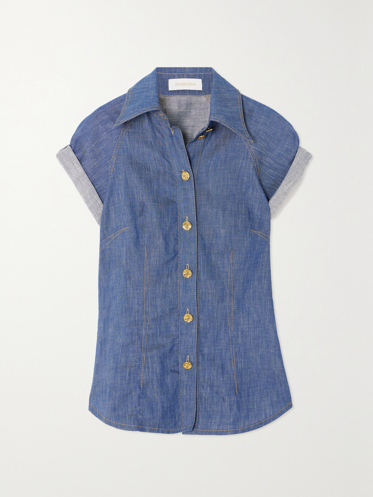 Zimmermann Matchmaker Denim Shirt In Blue