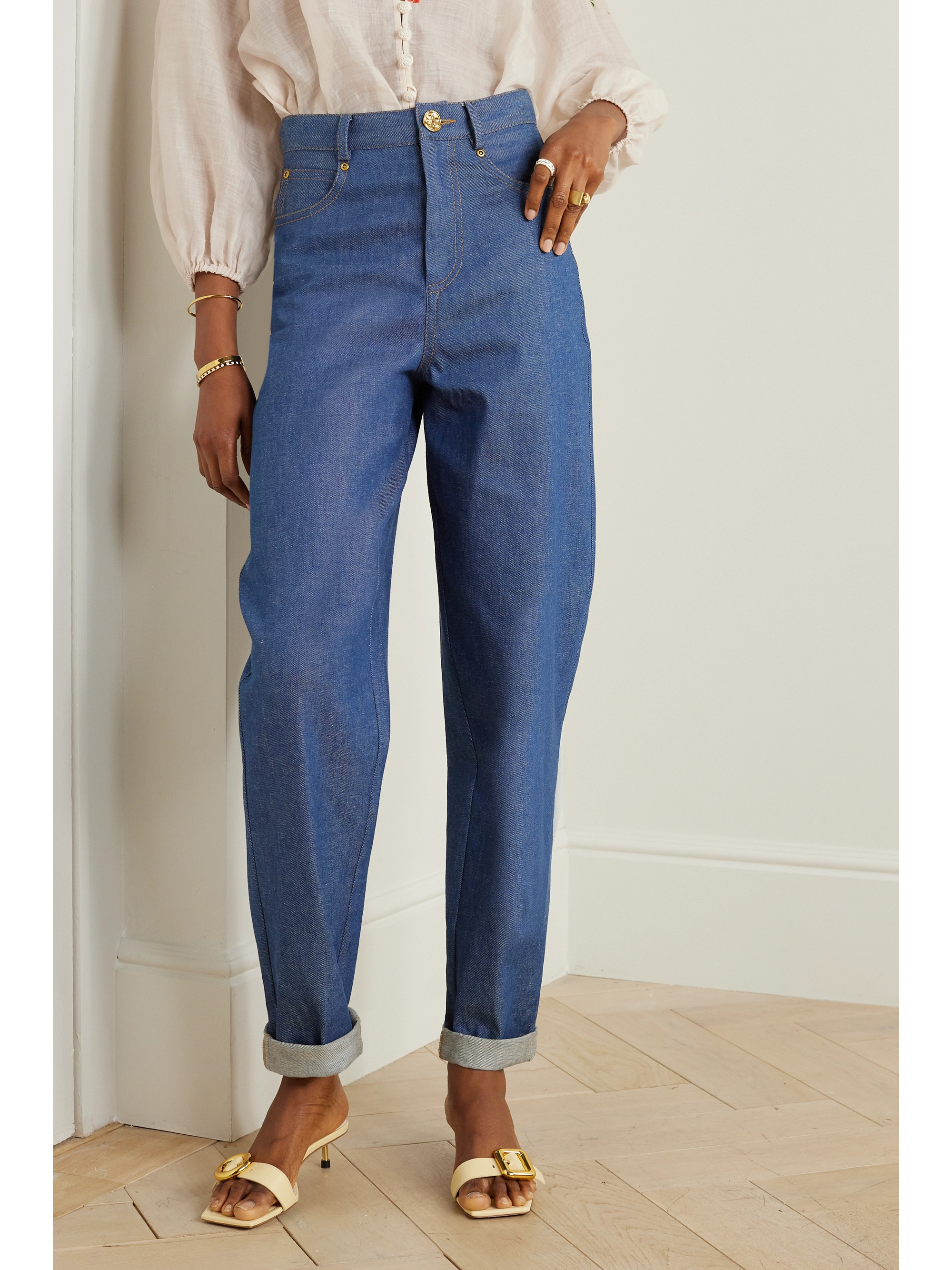 Zimmermann Matchmaker high-rise tapered jeans