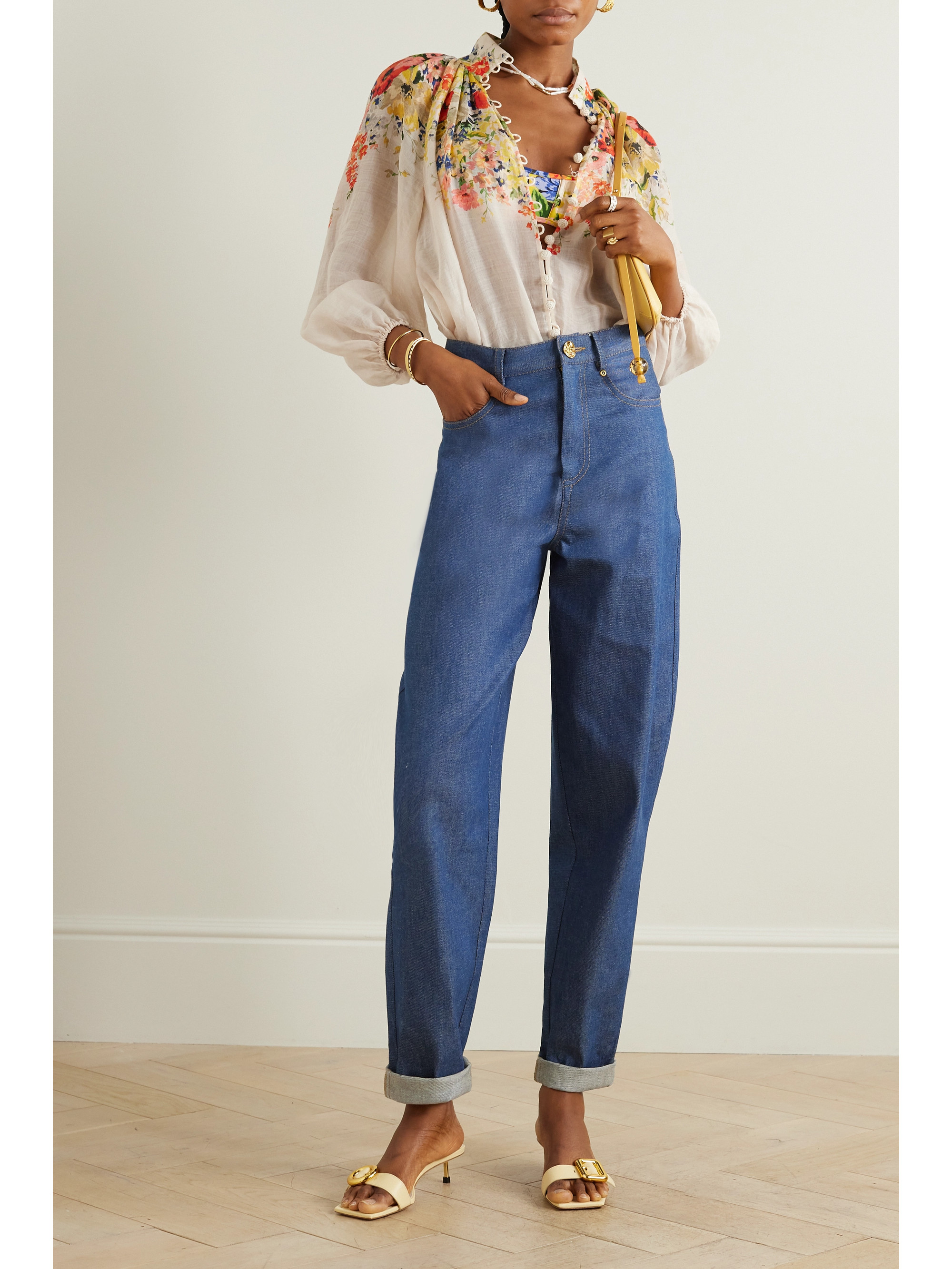 Zimmermann Matchmaker high-rise tapered jeans