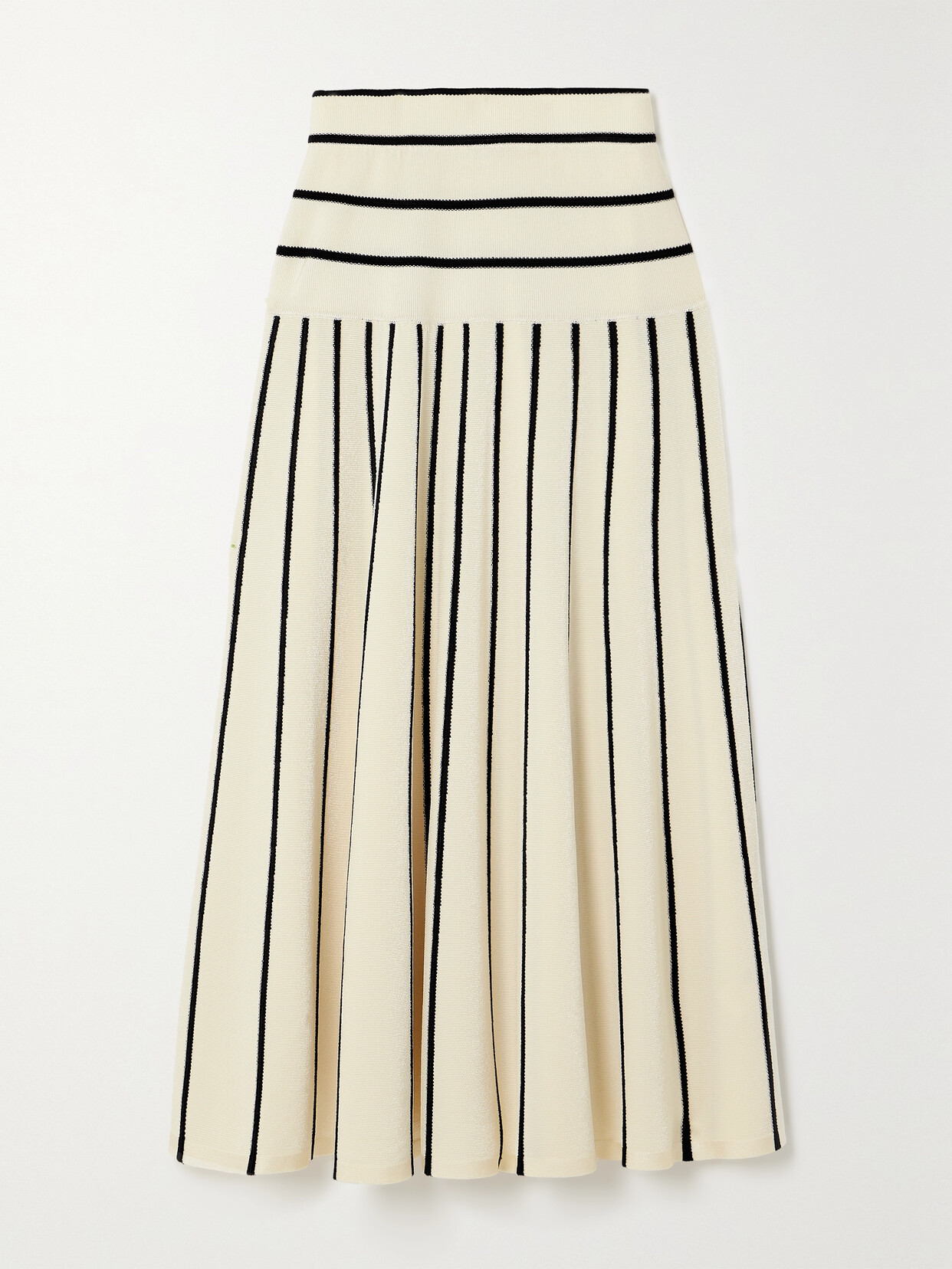 Zimmermann - Matchmaker Striped Knitted Midi Skirt - Cream