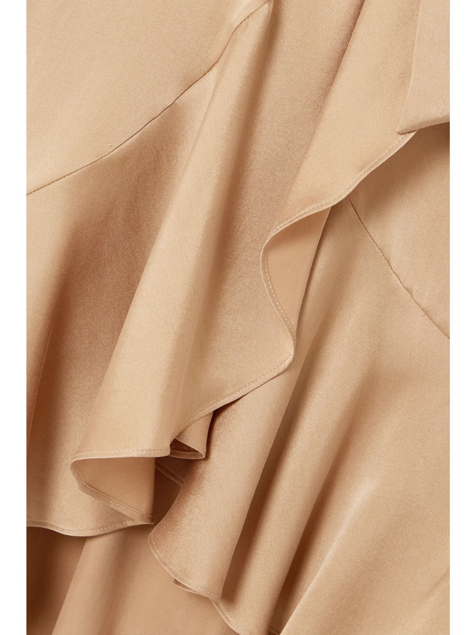 Zimmermann Asymmetric ruffled duchesse silk-satin midi wrap dress thumbnail