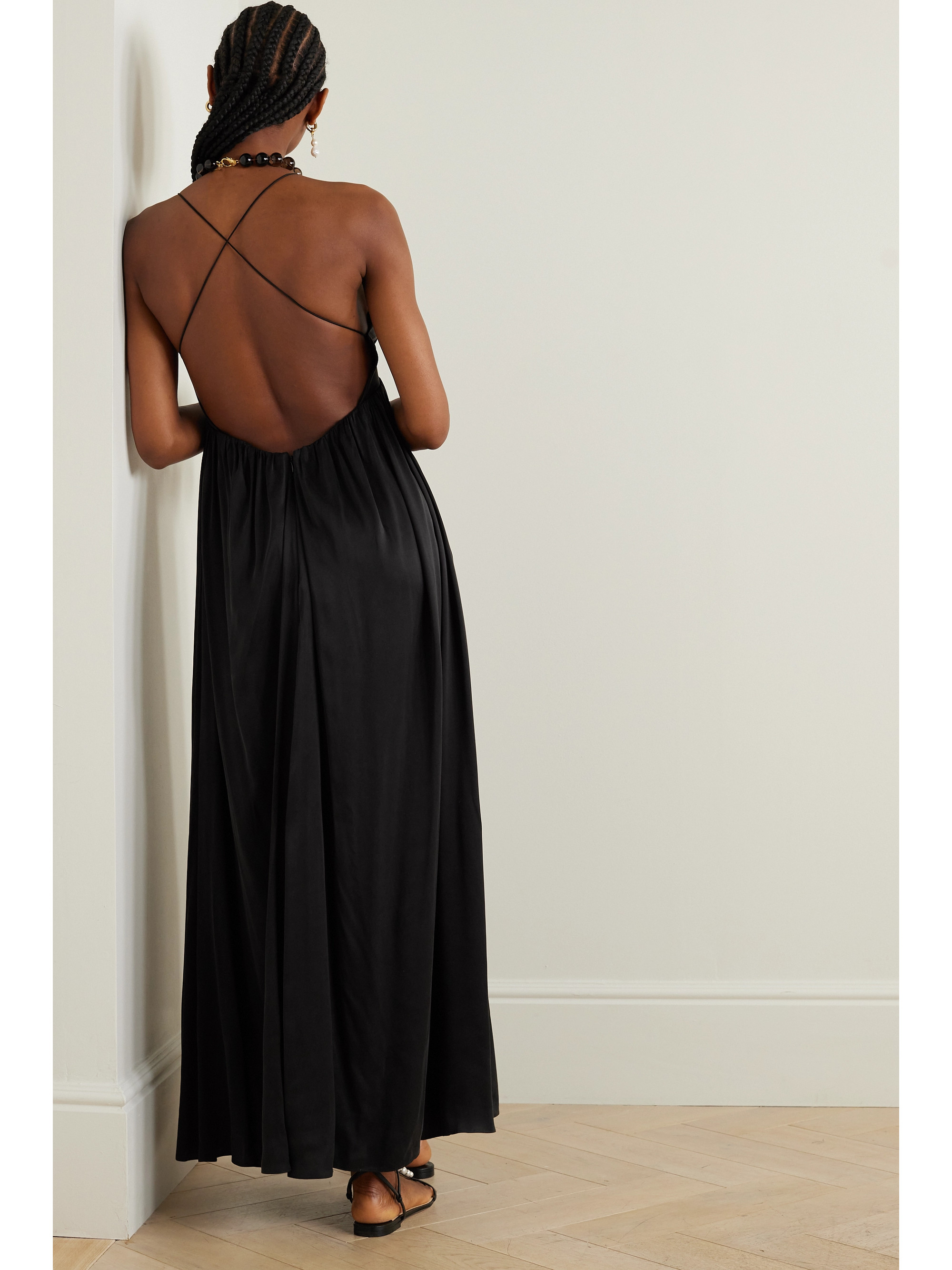 Zimmermann Open-back gathered silk maxi dress thumbnail