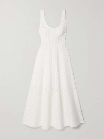 Zimmermann Matchmaker Broderie Anglaise Cotton Midi Dress