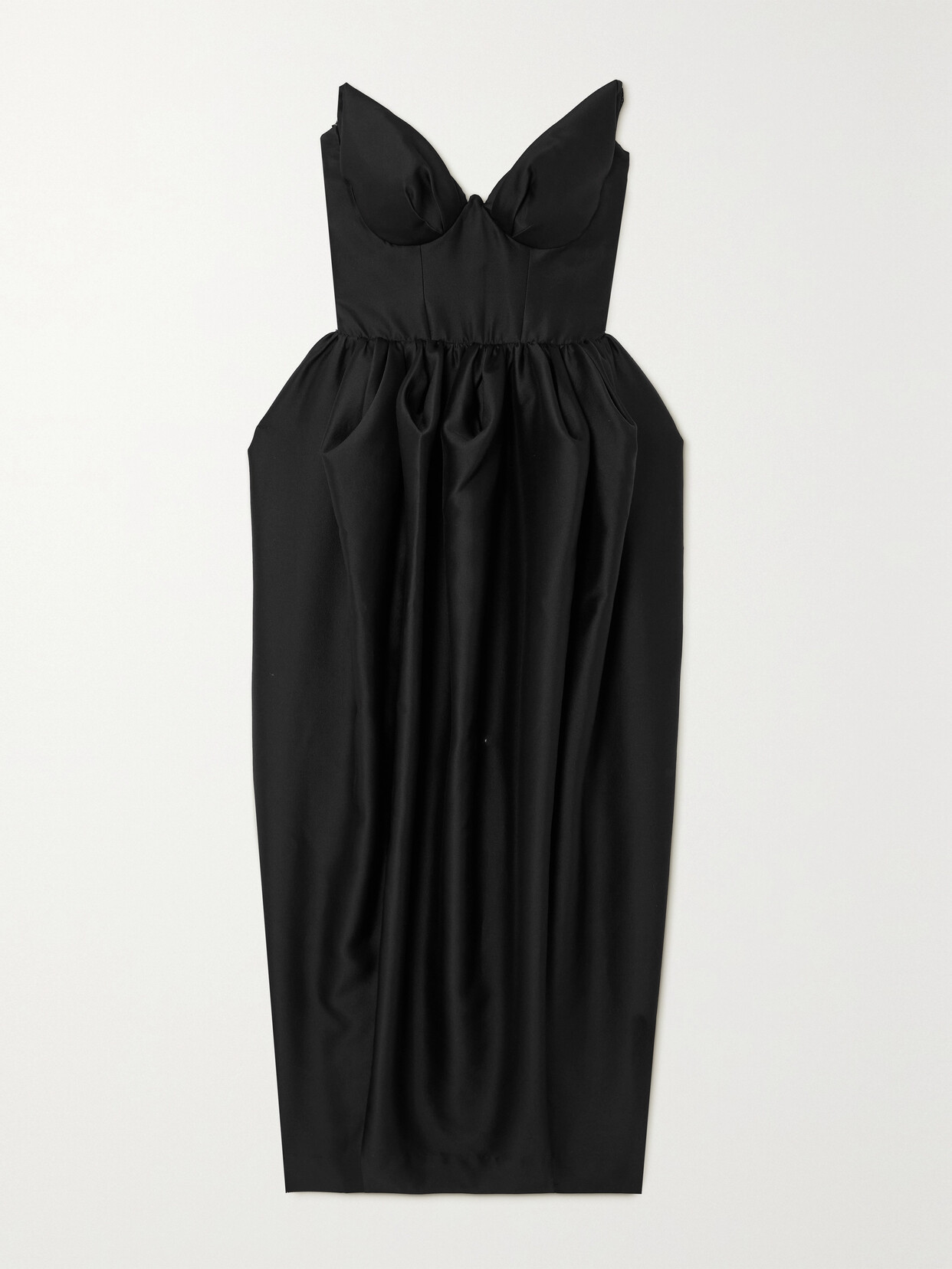 Shop Zimmermann Matchmaker Silk And Wool-blend Twill Bustier Midi Dress In Black