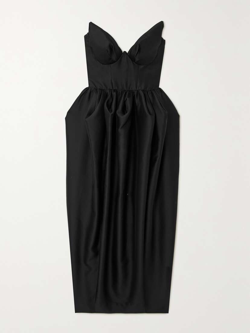 Zimmermann Matchmaker Silk And Wool-blend Twill Bustier Midi Dress