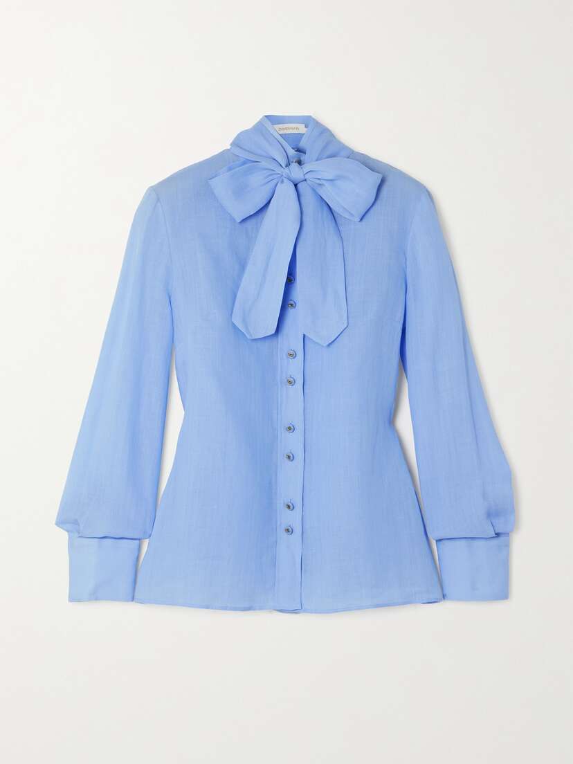 Zimmermann Pussy-bow Ramie Blouse