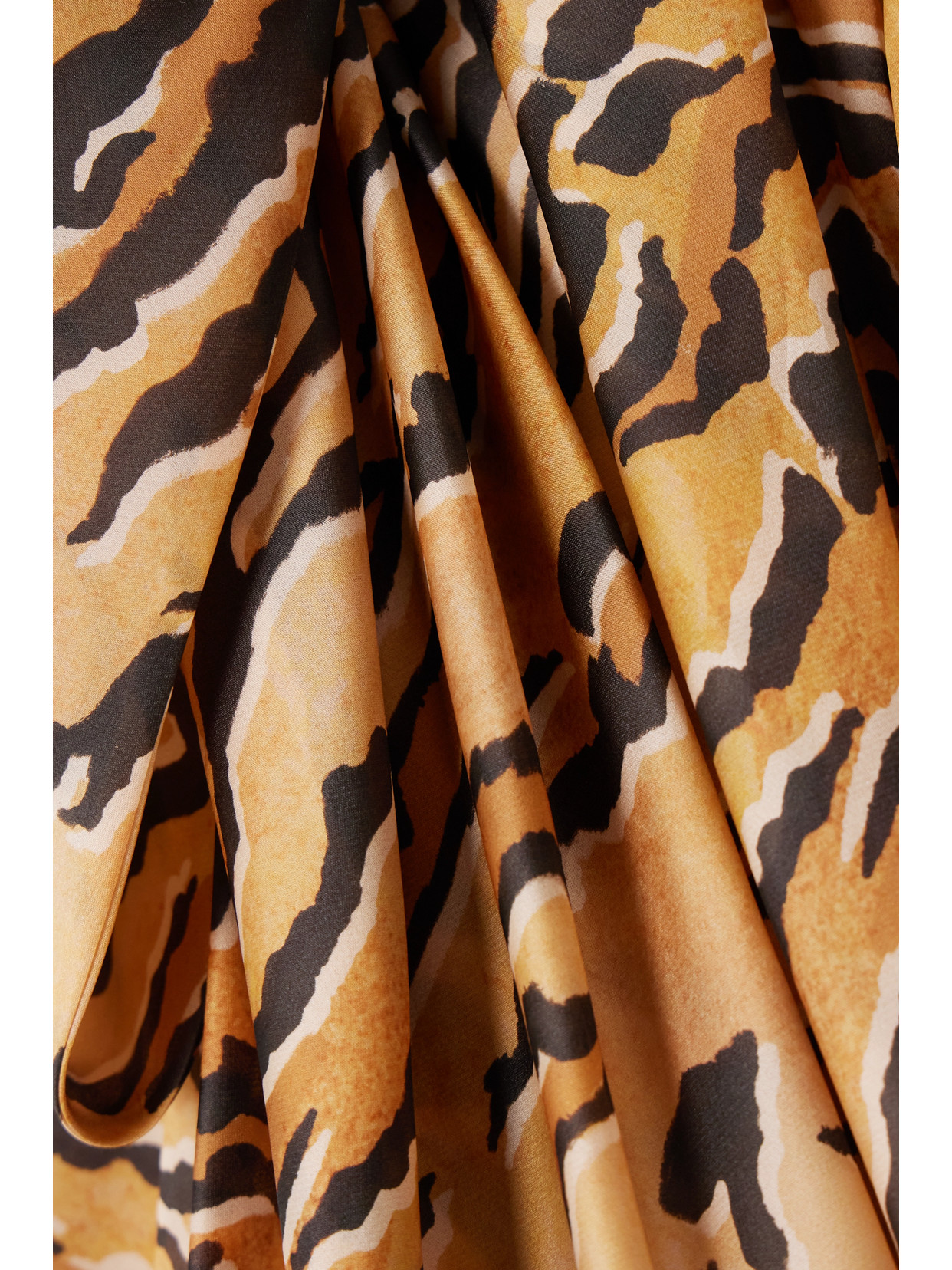 Shop Zimmermann Matchmaker Bow-detailed Tiger-print Silk-faille Midi Dress In Brown