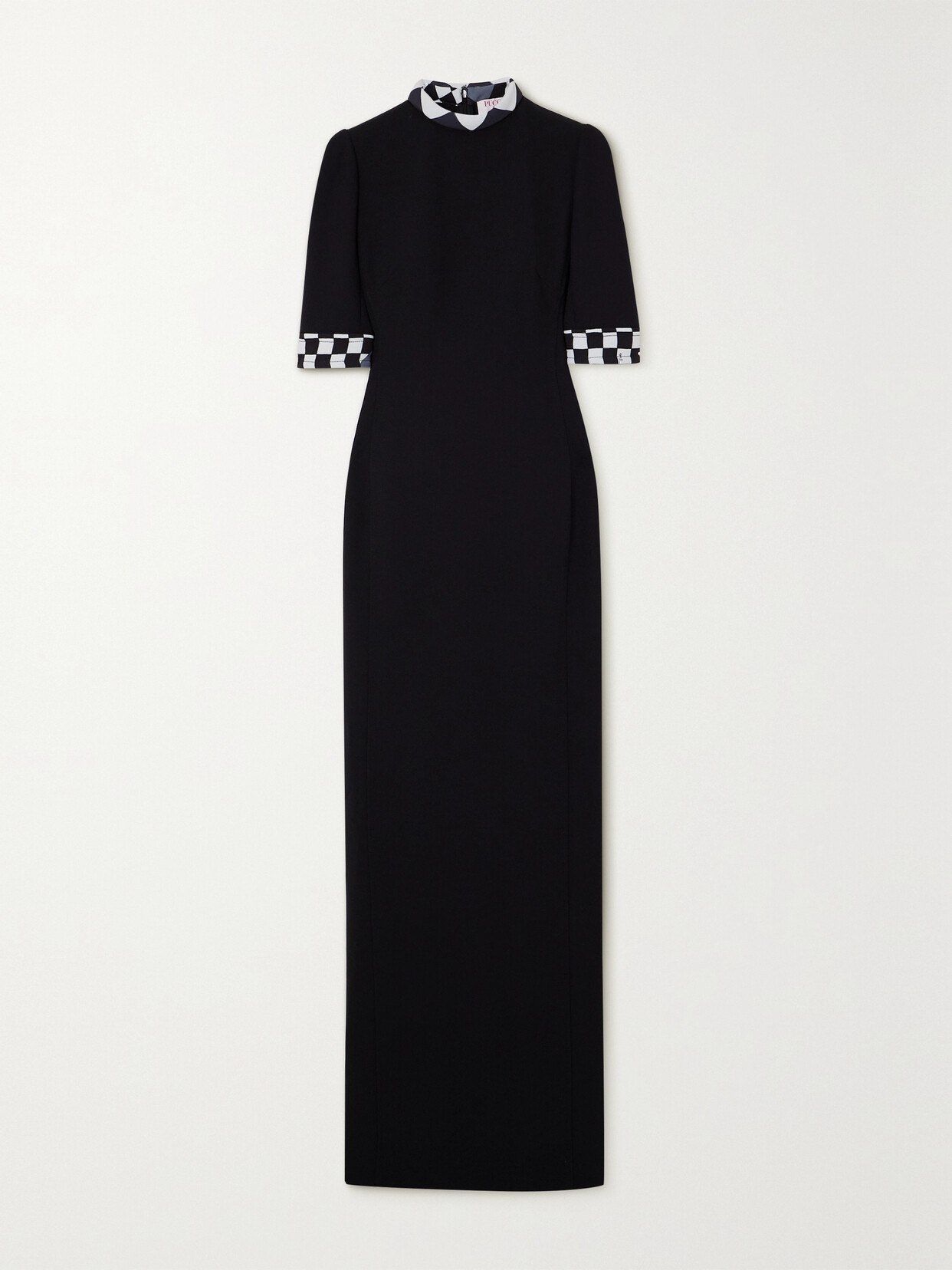 Pucci Checked Stretch-crepe Maxi Dress In Black