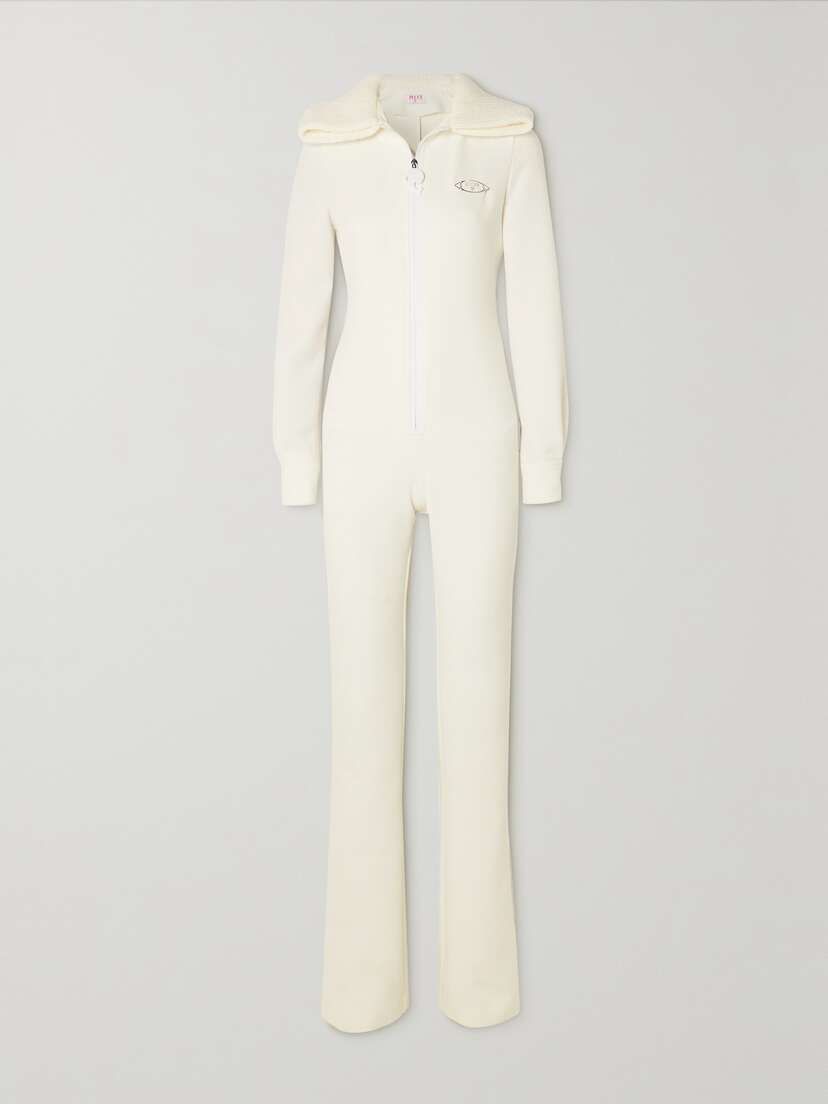 PUCCI Embellished Knit-trimmed Stretch-crepe Jumpsuit