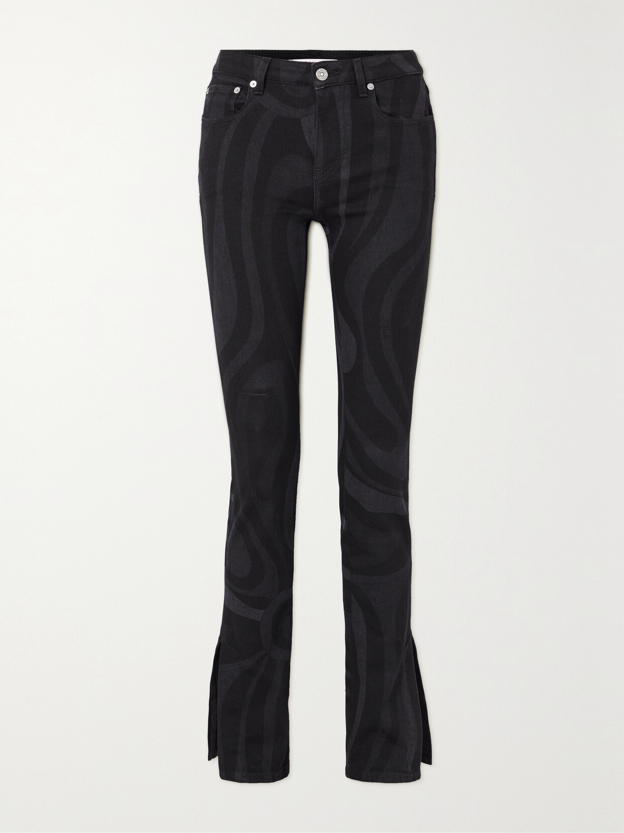 PUCCI - Printed Mid-rise Flared Jeans - Black