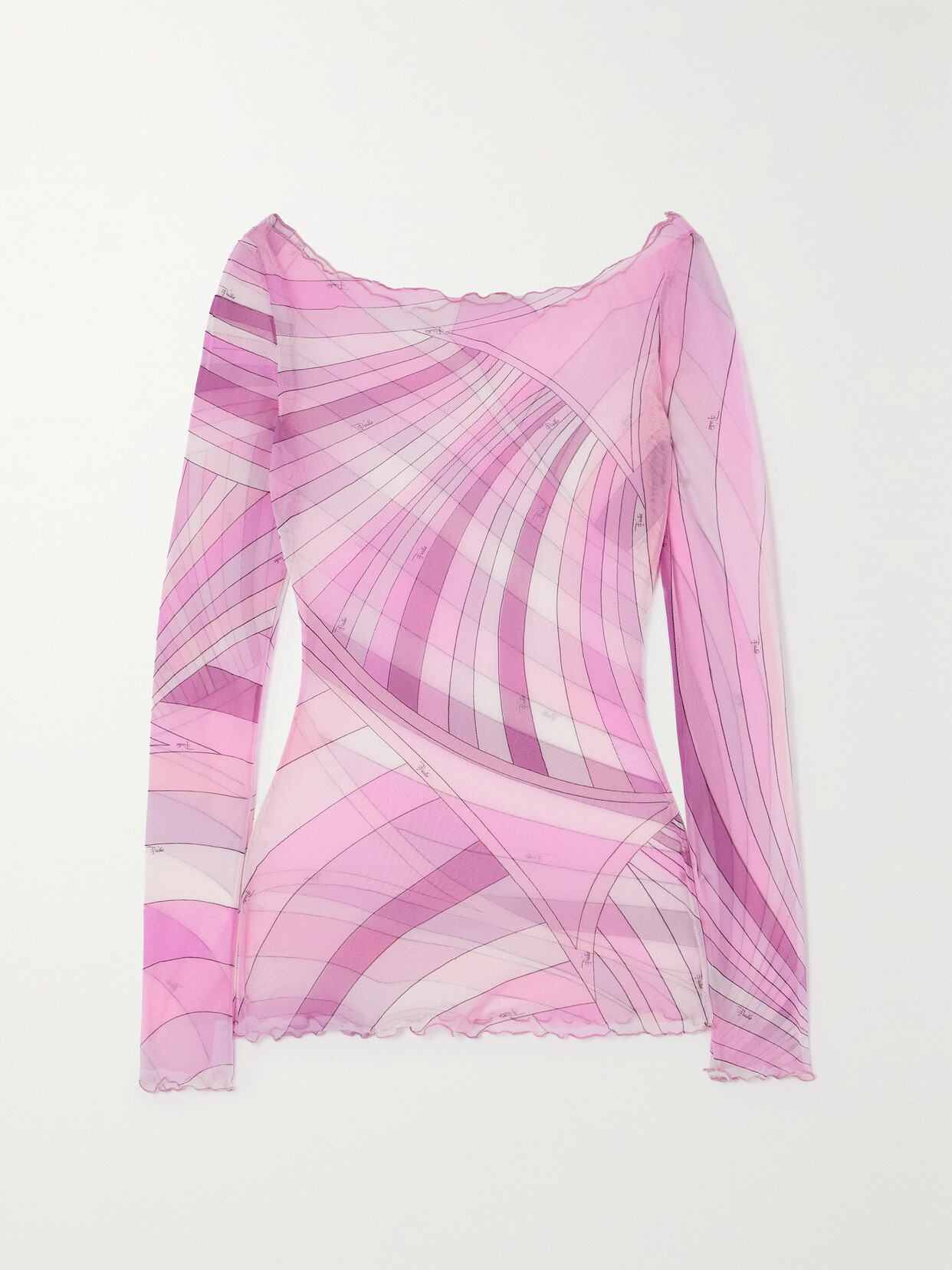 Pucci Printed Tulle Top In Pink