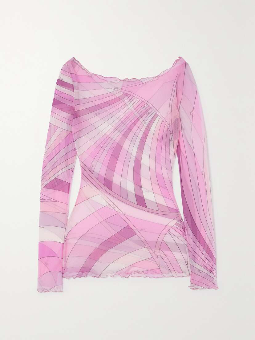 PUCCI Printed Tulle Top