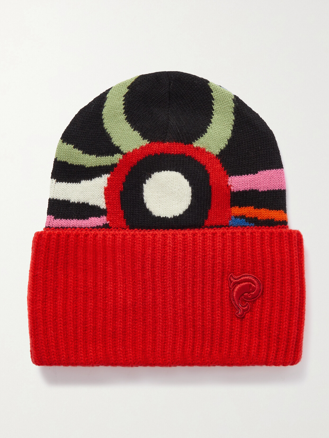 Pucci Wool-jacquard Beanie In Red