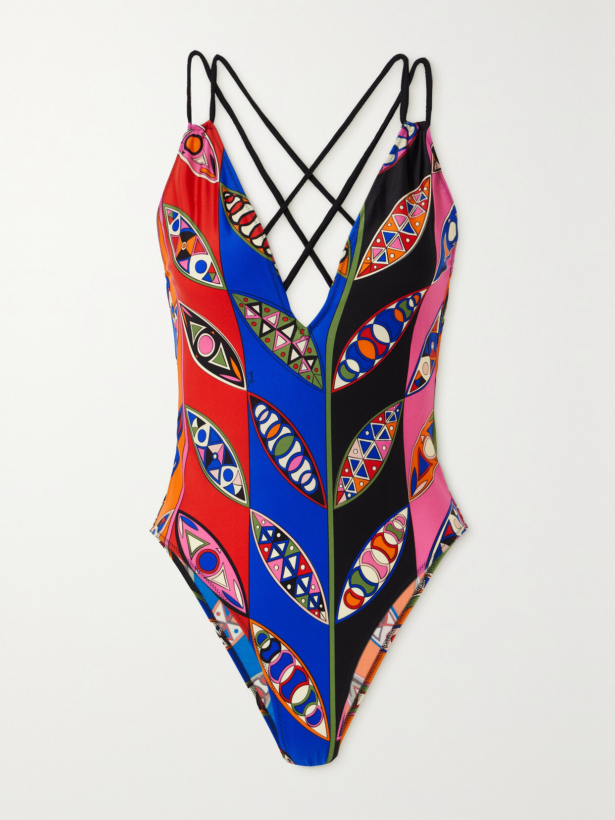 PUCCI - Printed Halterneck Swimsuit - Blue