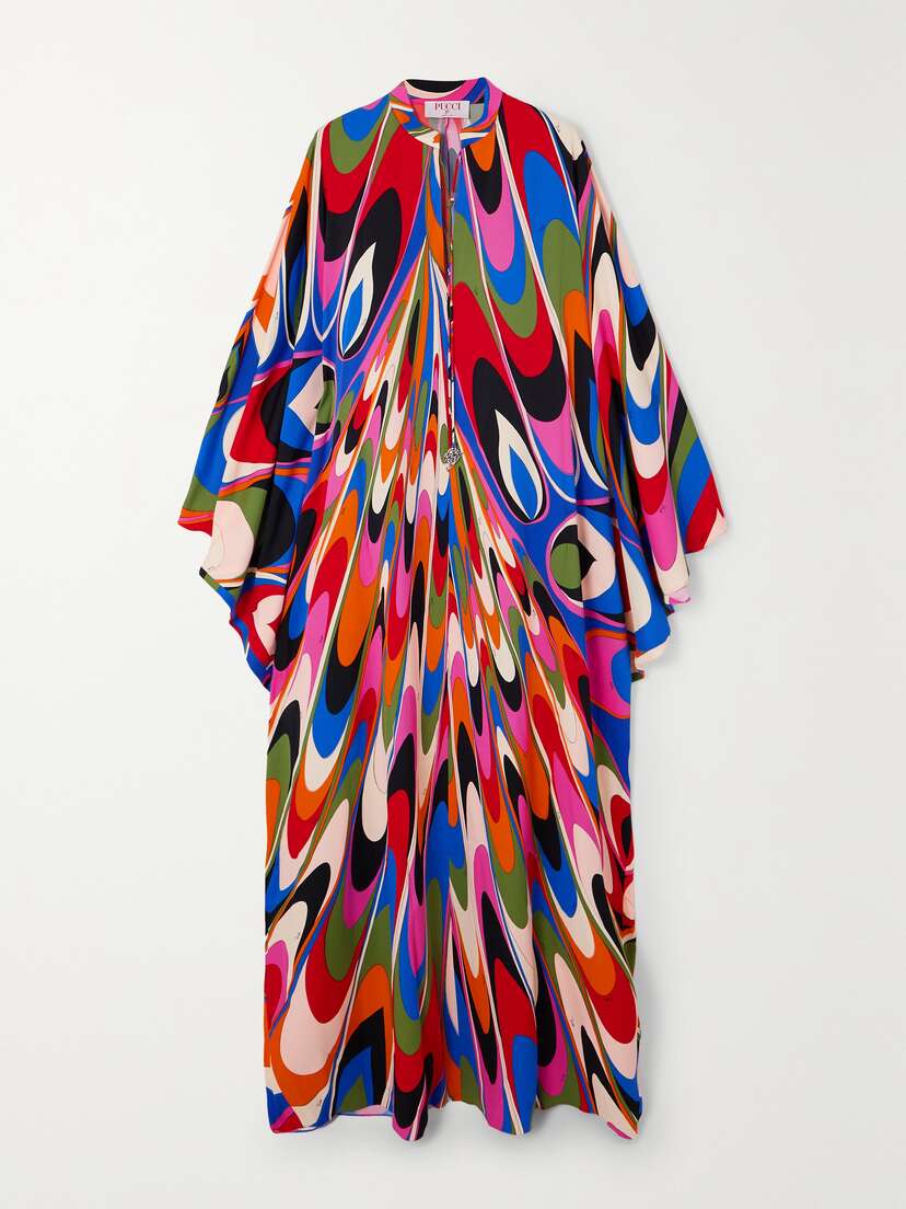 PUCCI Printed Stretch-satin Kaftan