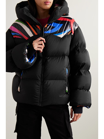 Pucci Hooded printed quilted shell down jacket