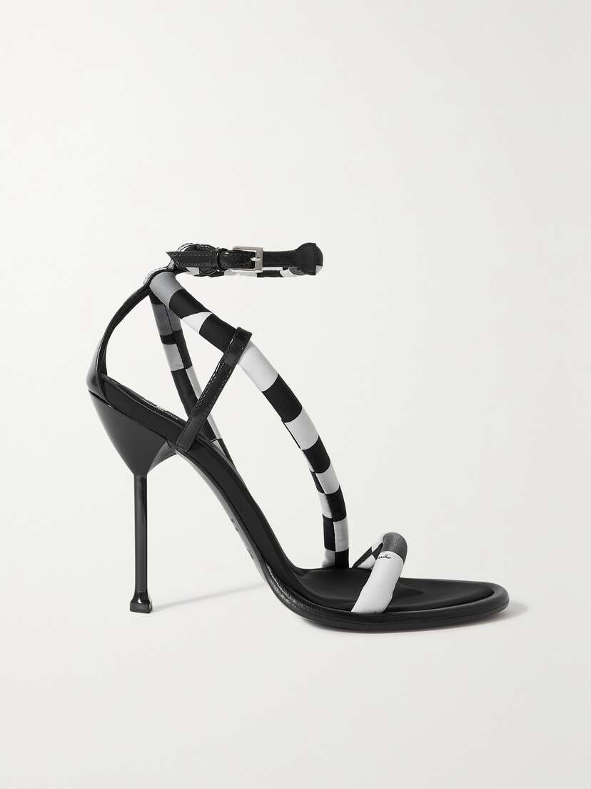 PUCCI Patent-leather Trimmed Printed Shell Sandals