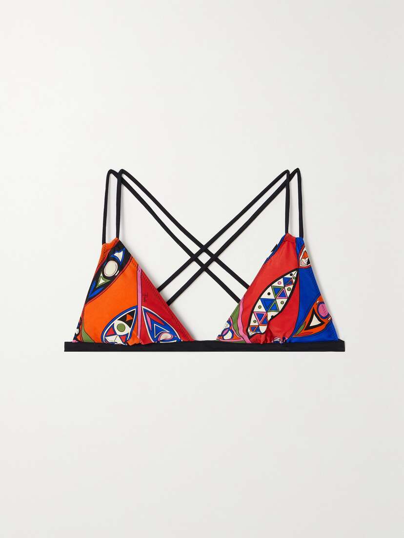 PUCCI Printed Triangle Bikini Top