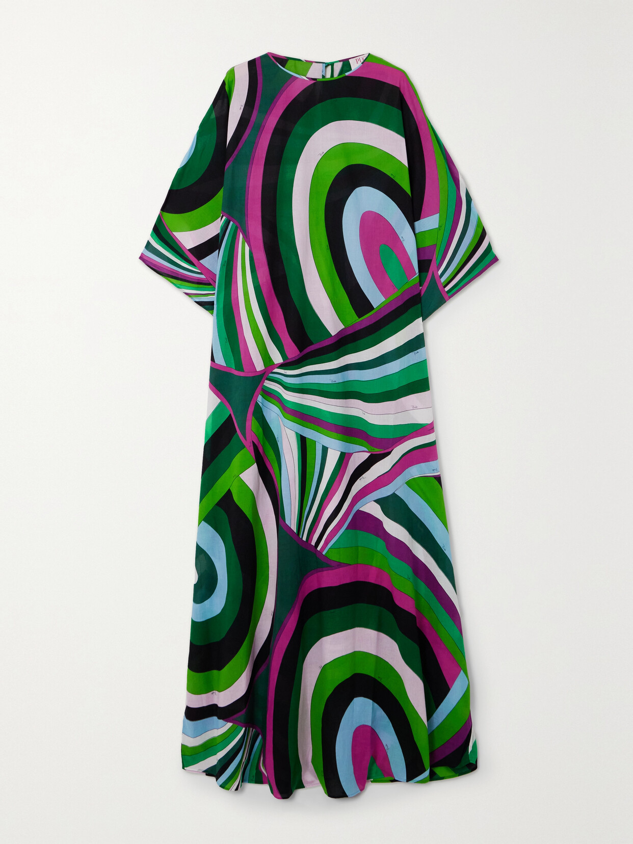 Pucci Printed Cotton Kaftan In Green