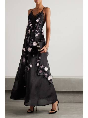 Zimmermann Matchmaker Daisy open-back appliquéd linen and silk-blend gown