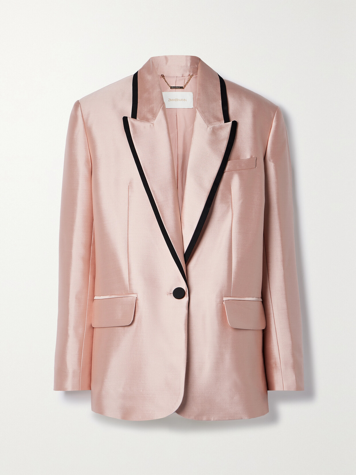 Zimmermann Matchmaker Wool-silk Tuxedo Jacket In Pink