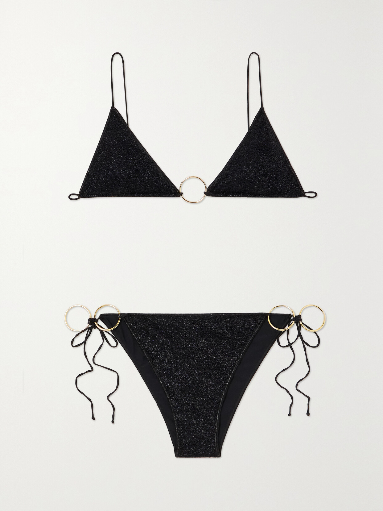 Oséree - Lumière Ring Metallic Triangle Bikini - Black