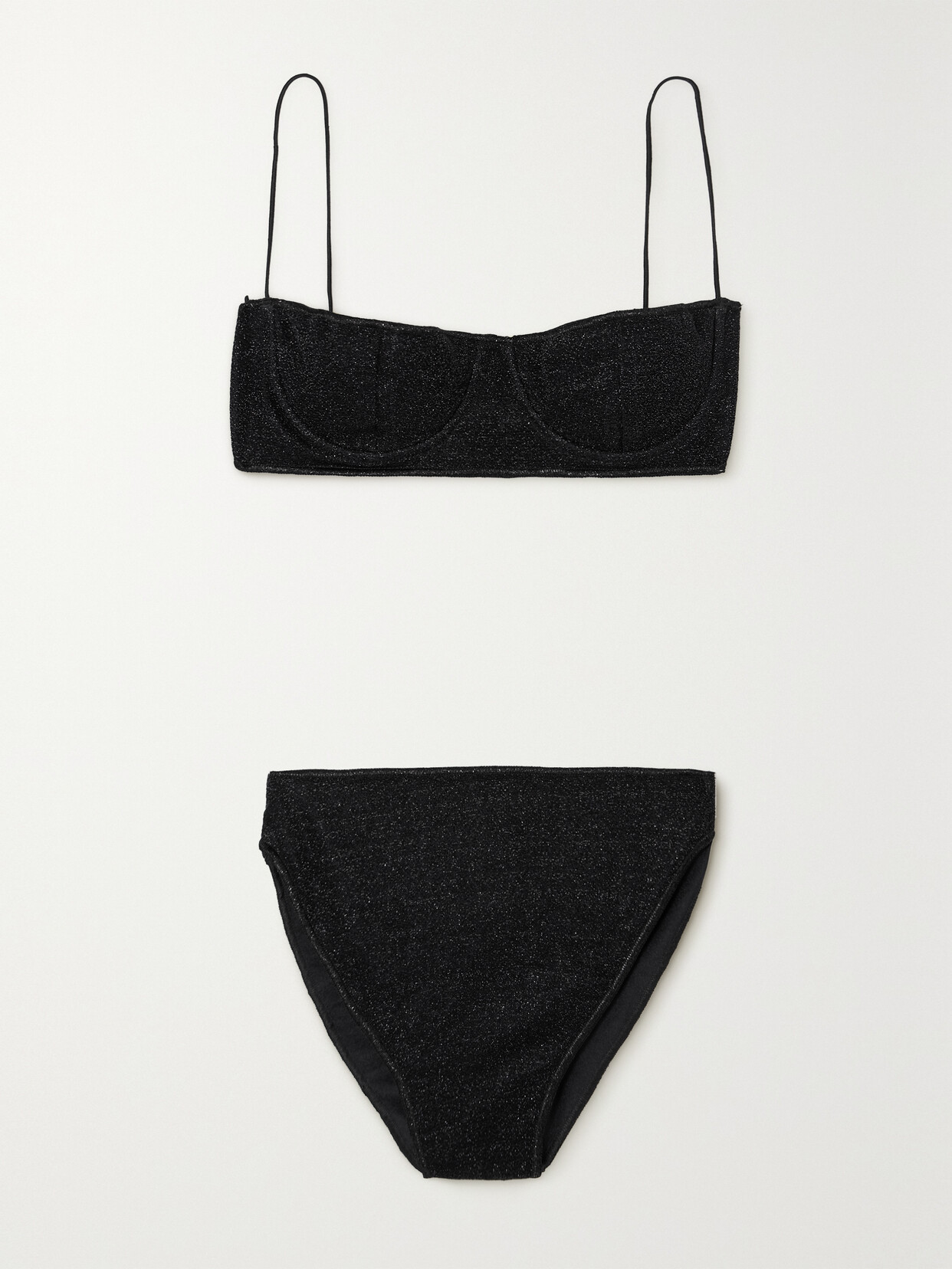 Oséree Lumière Metallic Underwired Bikini - Black