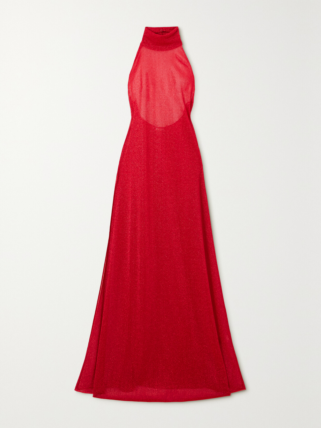 Oséree Lumière Stretch-knit Halterneck Maxi Dress - Red
