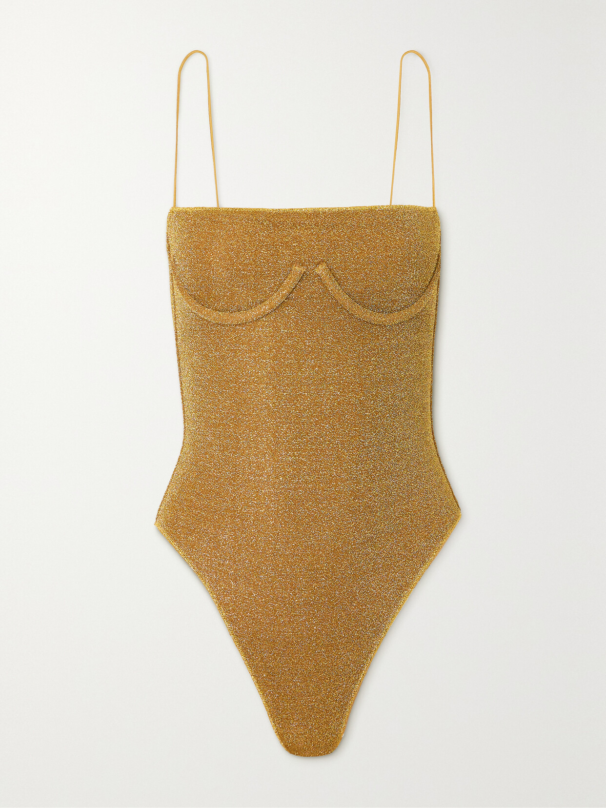 Oseree Lumière Metallic Swimsuit In Gold