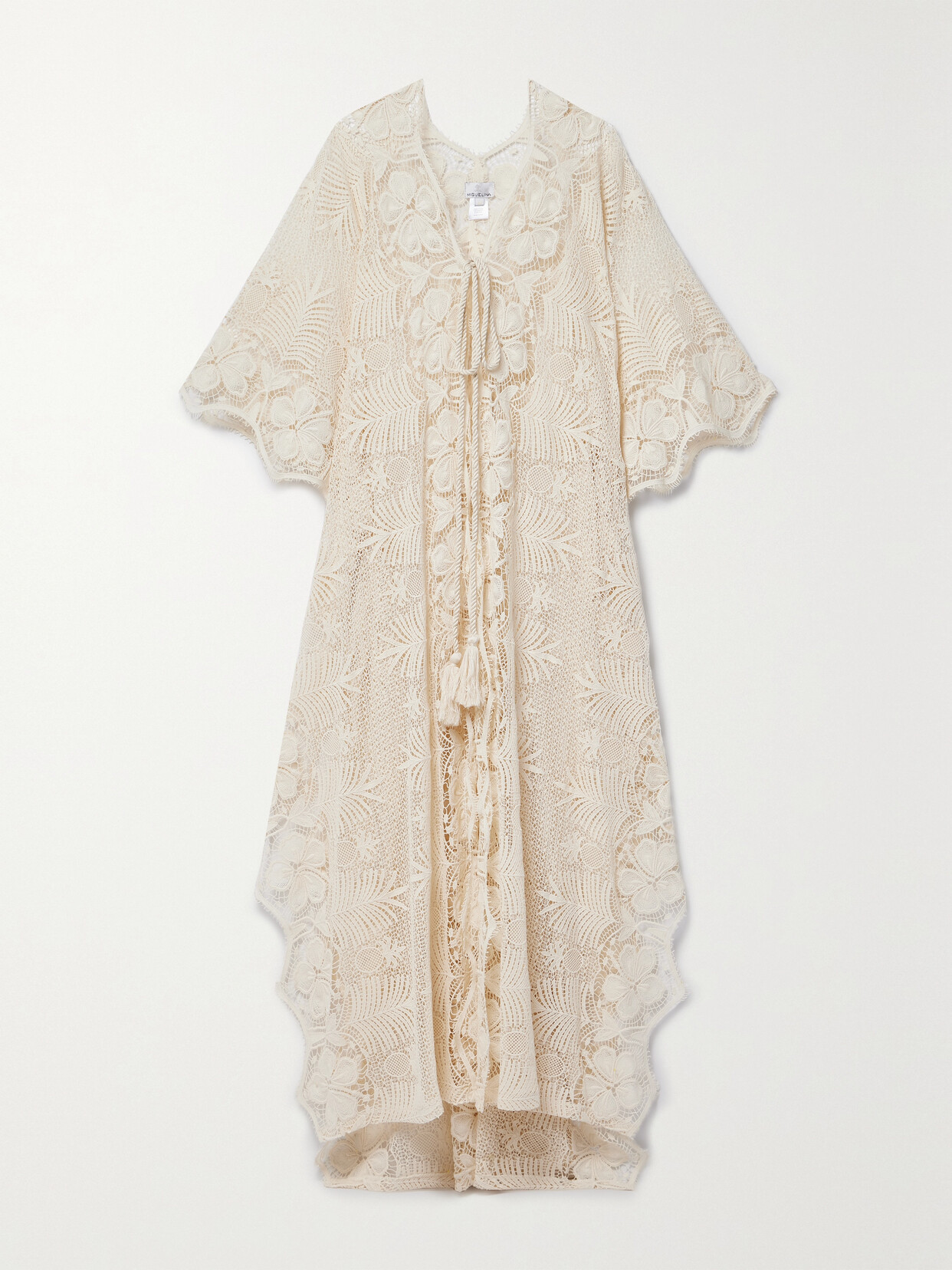 Miguelina - Arelis Cotton Guipure Lace Kaftan - Off-white