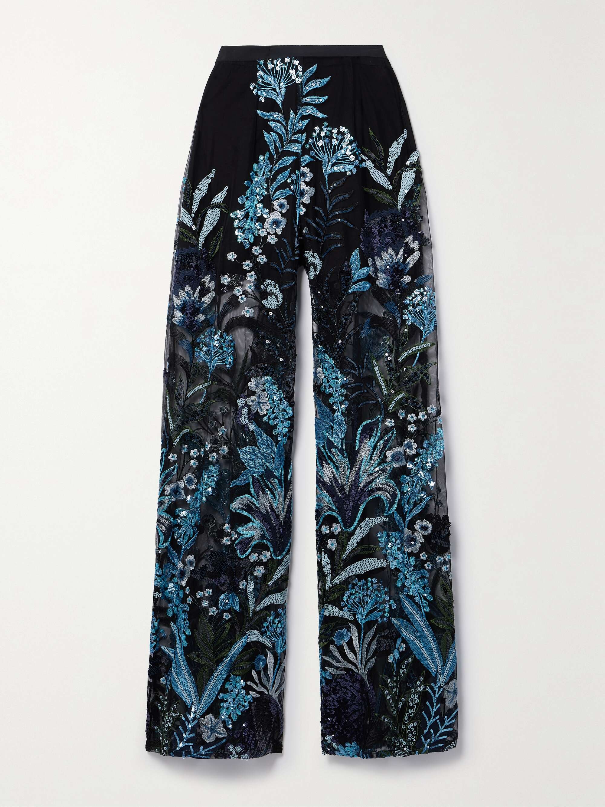 PAIN de SUCRE Women Paz Wide-Legged Printed Tulle Pants with Wave print