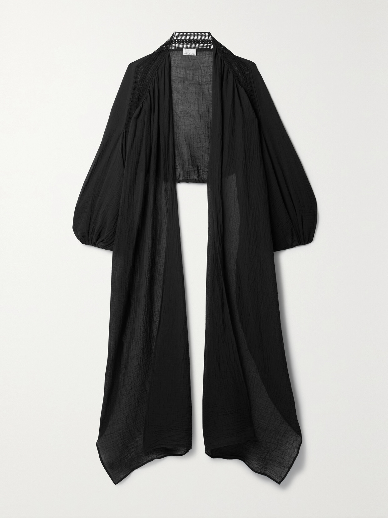 Miguelina Isa Crochet-trimmed Cotton-gauze Coverup - Black