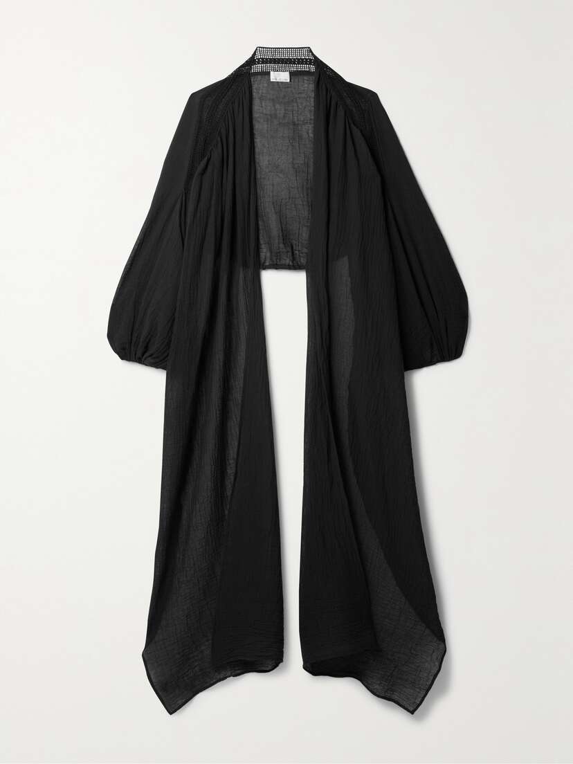 Miguelina Isa Crochet-trimmed Cotton-gauze Coverup