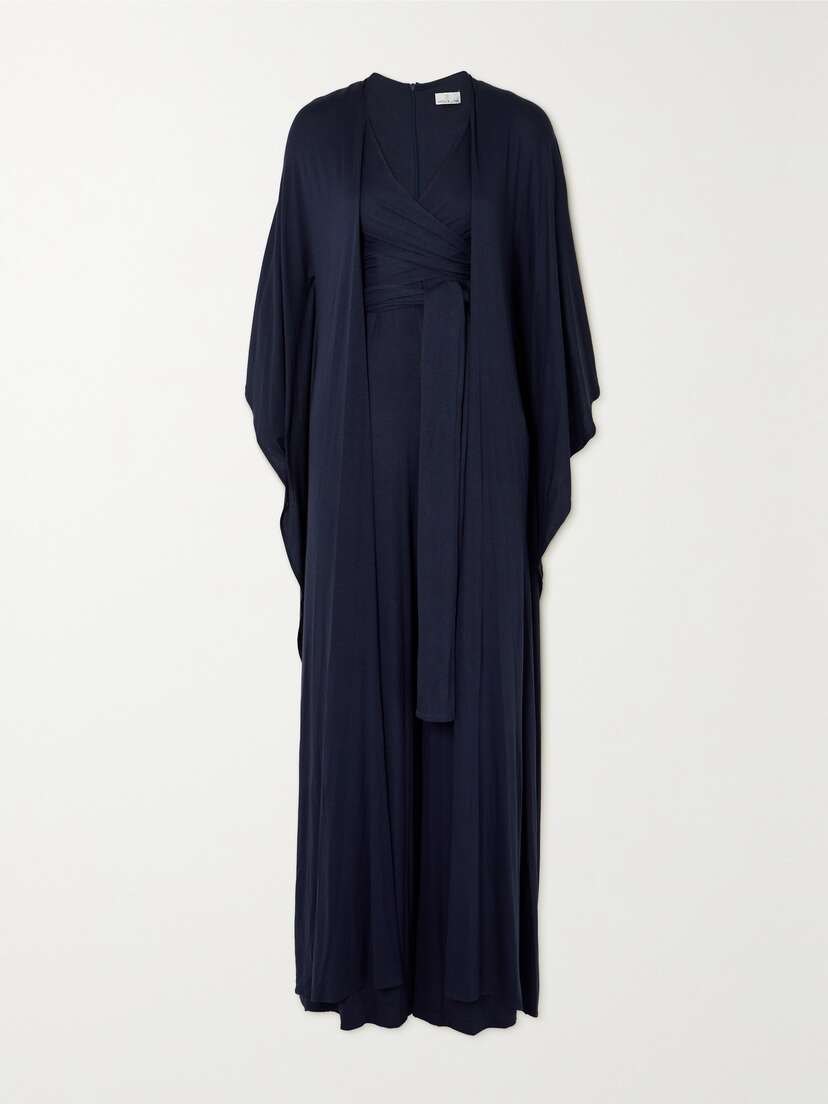 Miguelina Norma Stretch-jersey Cape And Wrap-effect Jumpsuit Set